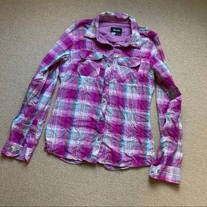 Marmot Pink Plaid Button Up Shirt S